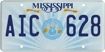 MS license plate AIC628
