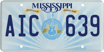 MS license plate AIC639