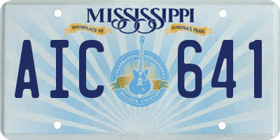MS license plate AIC641