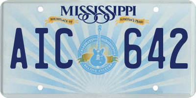 MS license plate AIC642