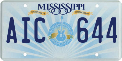 MS license plate AIC644