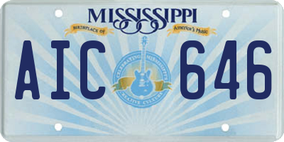 MS license plate AIC646