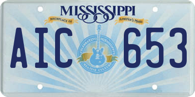 MS license plate AIC653