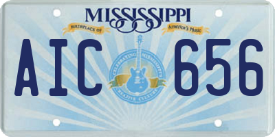 MS license plate AIC656