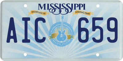 MS license plate AIC659