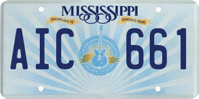 MS license plate AIC661