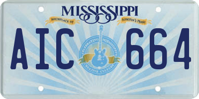 MS license plate AIC664