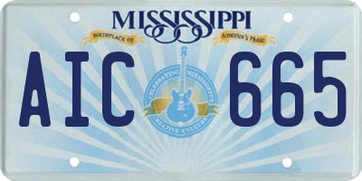 MS license plate AIC665