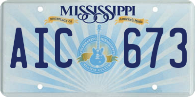 MS license plate AIC673