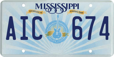 MS license plate AIC674