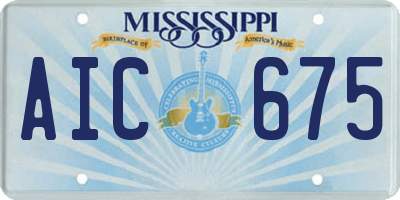 MS license plate AIC675