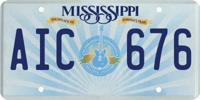 MS license plate AIC676