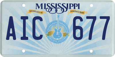 MS license plate AIC677