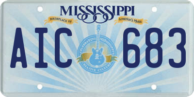 MS license plate AIC683