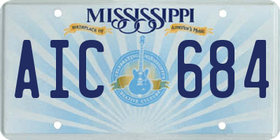 MS license plate AIC684