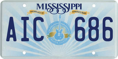 MS license plate AIC686