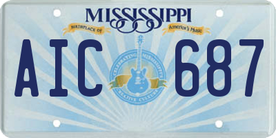 MS license plate AIC687