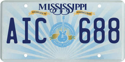 MS license plate AIC688