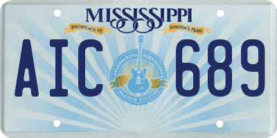 MS license plate AIC689