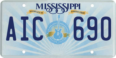 MS license plate AIC690