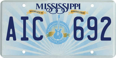 MS license plate AIC692