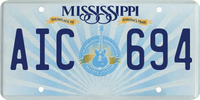 MS license plate AIC694