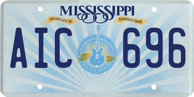 MS license plate AIC696