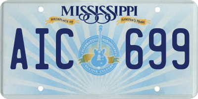 MS license plate AIC699