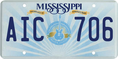 MS license plate AIC706