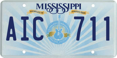 MS license plate AIC711