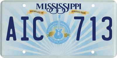 MS license plate AIC713