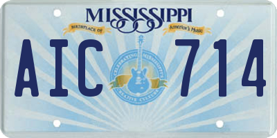 MS license plate AIC714