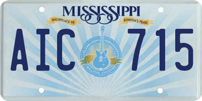 MS license plate AIC715