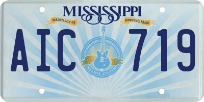 MS license plate AIC719