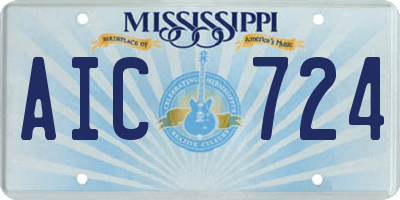 MS license plate AIC724