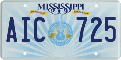 MS license plate AIC725