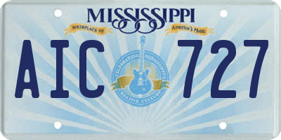 MS license plate AIC727