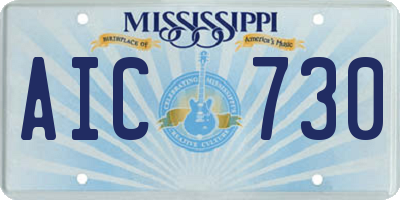 MS license plate AIC730