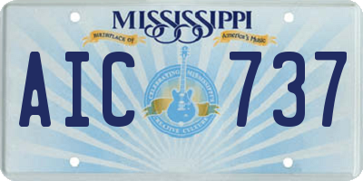 MS license plate AIC737