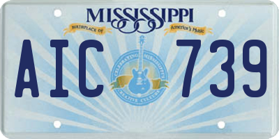 MS license plate AIC739