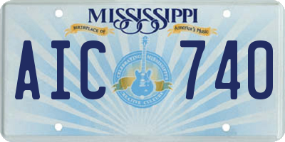 MS license plate AIC740