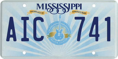 MS license plate AIC741
