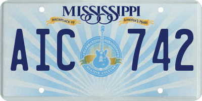 MS license plate AIC742