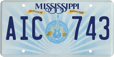 MS license plate AIC743