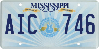 MS license plate AIC746