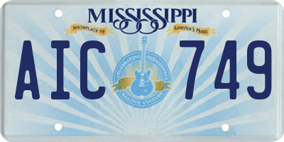 MS license plate AIC749
