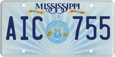 MS license plate AIC755