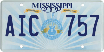 MS license plate AIC757