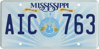 MS license plate AIC763