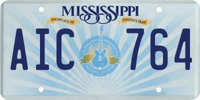 MS license plate AIC764